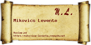 Mikovics Levente névjegykártya